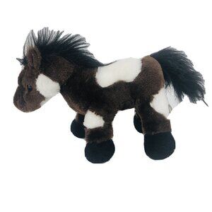 Webkinz Ganz Pet Plush Pony PINTO HORSE 9 inch Toy Brown White
